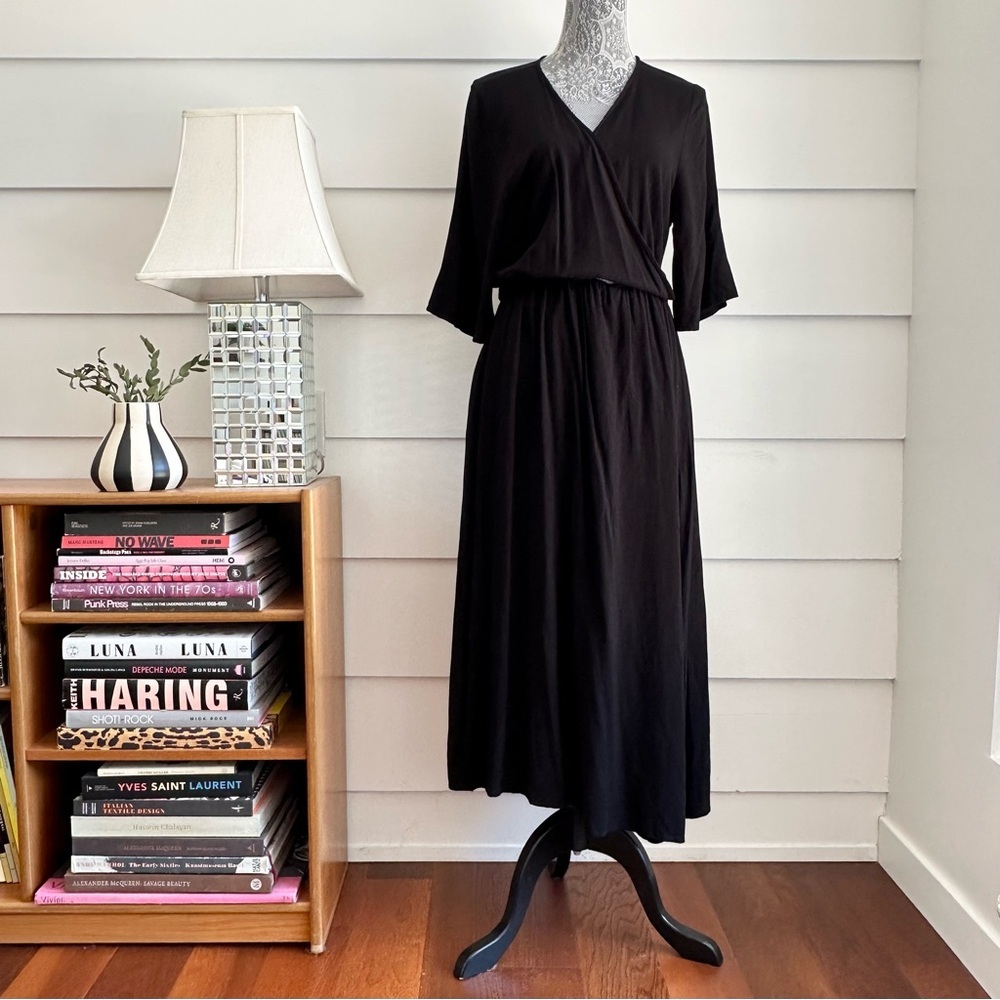 The Lady & The Sailor Black Wrap Dress size 2 (s/m)